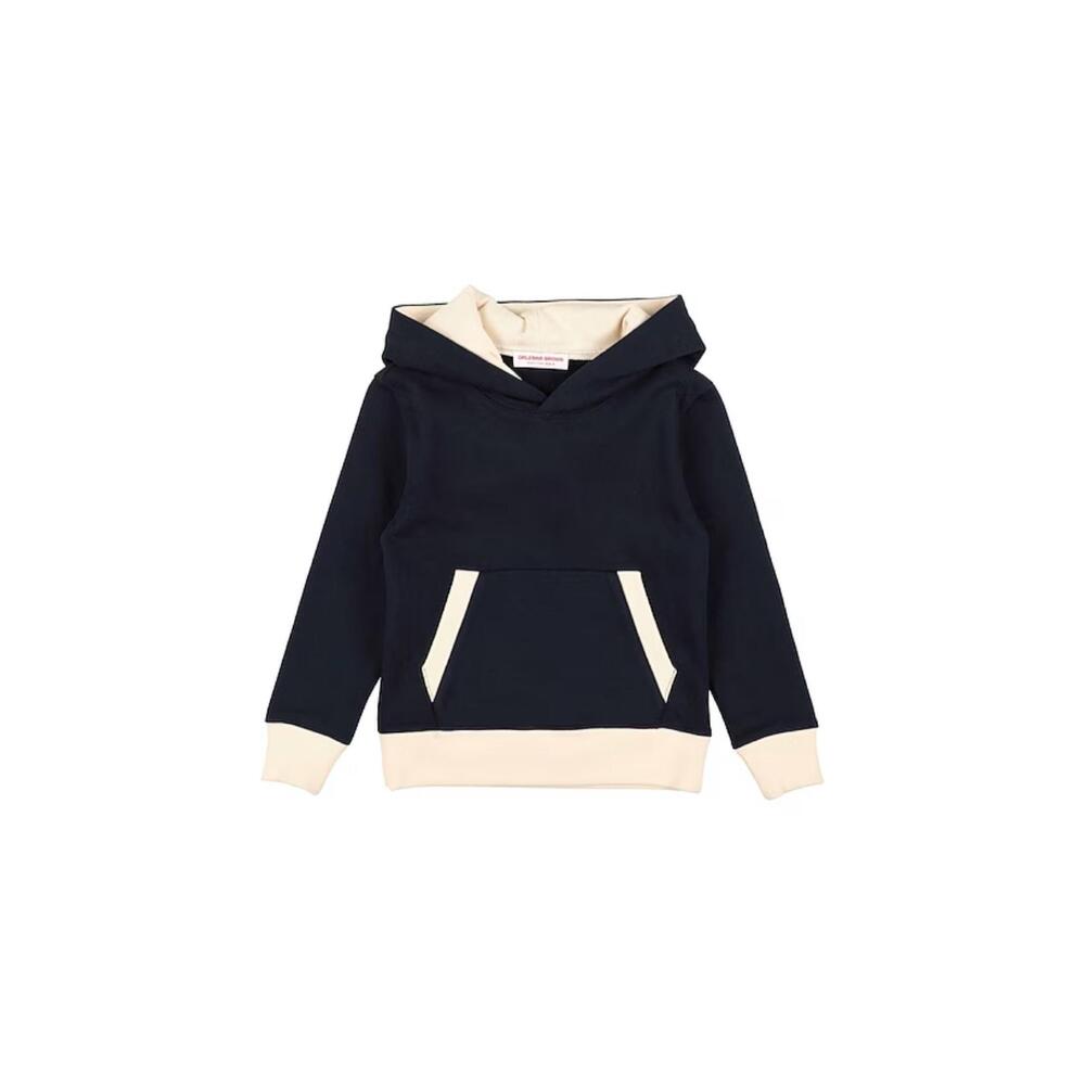 NEW ORLEBAR BROWN kid's activewear zayden contrast hoodie in night iris